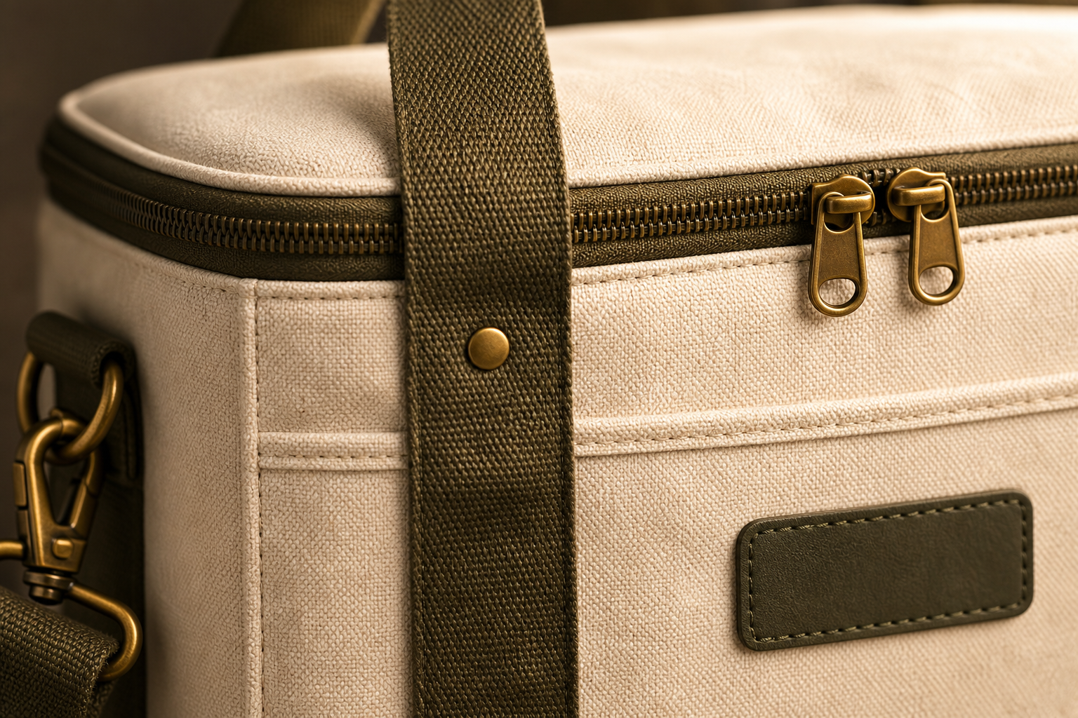 Camp & Cask Cooler Bag No. 01 canvas and hardware detail